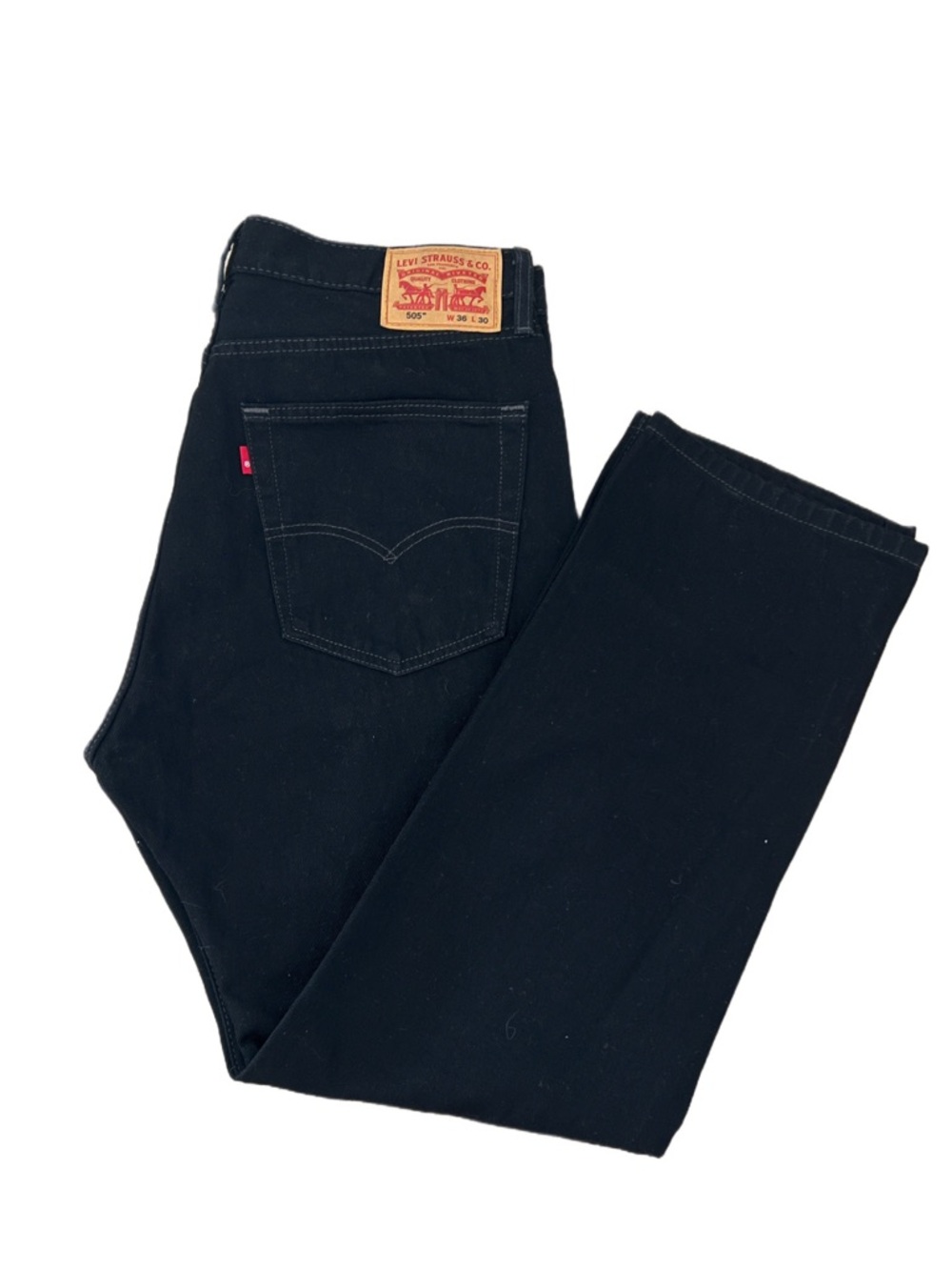 Levi's Men's Black Straight Leg Jeans with Signature Patch